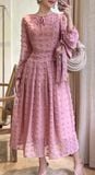  Ciara Dress - Đầm Voan Nổi Tay Dài E87 