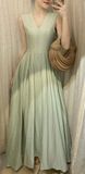  Ela Dress - Đầm Midi Cổ V Xếp Ly V09 