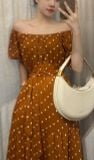  Esther Dress - Đầm trễ vai nâu - D611 