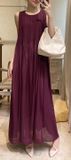 Calista Dress - Đầm xô lụa xếp ly ngực D743 
