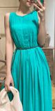  Calista Dress - Đầm xô lụa xếp ly ngực D743 