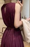  Calista Dress - Đầm xô lụa xếp ly ngực D743 