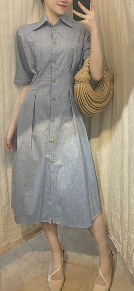  Đầm Sơ Mi Túi Trước 