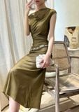  Zoey Dress - Đầm Lệch Vai Nhấn Eo D982 