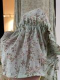  Kylie Dress - Đầm xô lụa sát nách xanh hoa nhí nâu - D614 