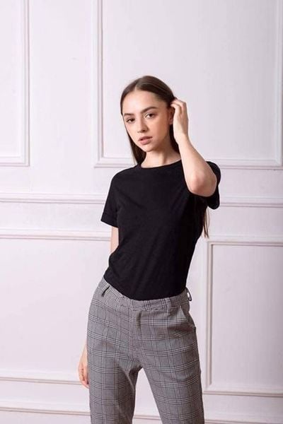  Áo thun tay ngắn dáng vừa trắng, đen, hoa hồng A135 A136 A137 