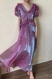  Helena Dress - Đầm Hoa Hồng Tay Phồng Q1013 