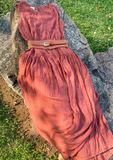  Calista Dress - Đầm xô lụa xếp ly ngực D743 