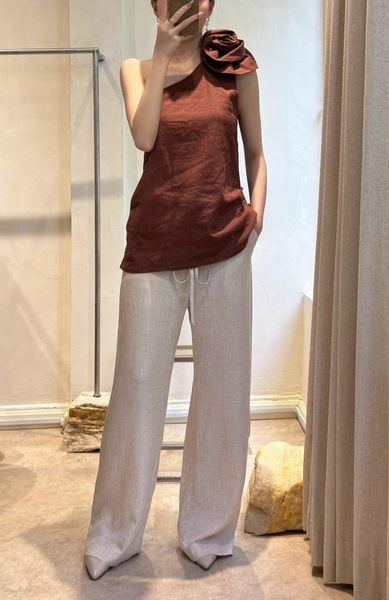  Doris Set - Set áo hoa lớn và quần linen 
