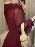  Ciara Dress - Đầm Voan Nổi Tay Dài E87 