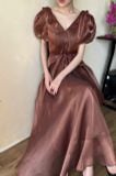  Helena Dress - Đầm Hoa Hồng Tay Phồng Q1013 