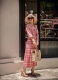  Sarai Dress - Đầm họa tiết thổ cẩm cổ viền ren trắng D381 