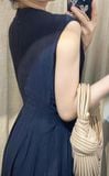  Ela Dress - Đầm Midi Cổ V Xếp Ly V09 