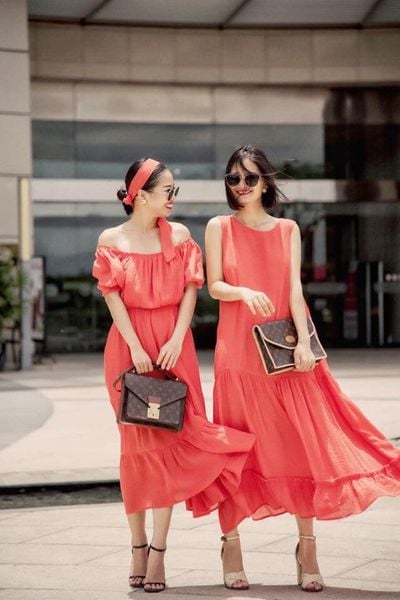  Đầm xô lụa trễ vai L34 