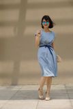  Keira Dress - Đầm xanh cổ tròn dây ruy băng buộc eo D403 D404 D405 