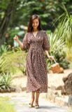  Melina Dress - Đầm voan in hoa có cúc - D01 