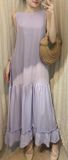  Emma Dress - Đầm xô lụa sát nách tím D53 