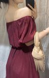  Macie Dress - Đầm trễ vai đỏ D60 
