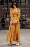  Alison Dress - Đầm vàng họa tiết hoa D408 