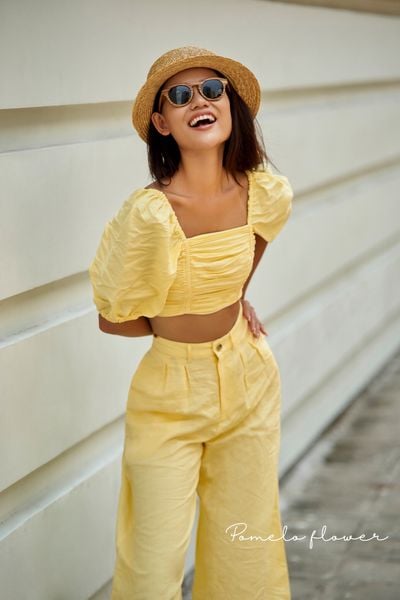 Celli Set Áo Croptop và Quần Ống Rộng S002 