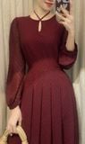  Ciara Dress - Đầm Voan Nổi Tay Dài E87 