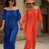  Naomi Dress - Đầm xô lụa trễ vai suông D229 D230 
