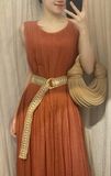  Calista Dress - Đầm xô lụa xếp ly ngực D743 