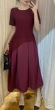  Bordeaux victoria dress - Đầm chữ A tay ngắn - POQ79 