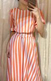  Aurora Dress - Đầm Tay Ngắn Kẻ Sọc Đai Eo D930 