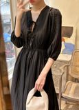 Sara Dress - Đầm tay lửng, thắt nơ ngực D004 D917 