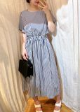  Freedom Dress - Đầm Kẻ Sọc Nhấn Eo D950 