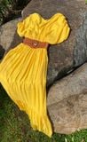  Fez Dress - Đầm xô lụa xếp ly vai D318 