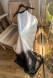  Feather Dress - Đầm Maxi Cổ Yếm Chuyển Màu D934 
