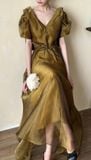  Helena Dress - Đầm Hoa Hồng Tay Phồng Q1013 