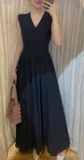  Ela Dress - Đầm Midi Cổ V Xếp Ly V09 