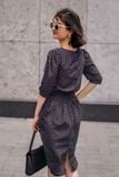  Maisie Dress - Đầm chấm bi lụa hàng cúc sau lưng D295 