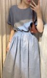  Freedom cotton dress Đầm cotton xám, nhấn eo D220 