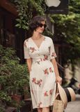  Alessandra Dress - Đầm trắng cổ tim thêu hoa hồng D284 