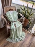  Evergreen Dress - Đầm Kẻ Sọc Đai Lưng PQ69 
