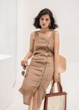  Amora Dress -  Đầm linen 2 dây hàng cúc 1 bên sườn D288 D289 