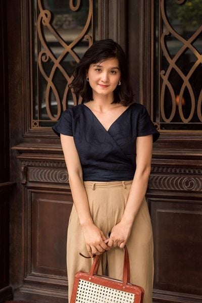  Áo linen đắp chéo quấn dây thắt eo A110 A111 
