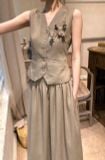  Reine Set - Set áo linen và chân váy L028 