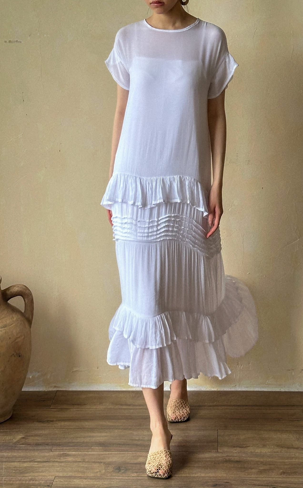  Amelia Ruffled Dress - Đầm maxi suông bèo tay D267 -> D272 D440 