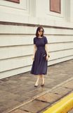  Nadia Dress - Đầm midi len tweed cổ tròn D384 D385 
