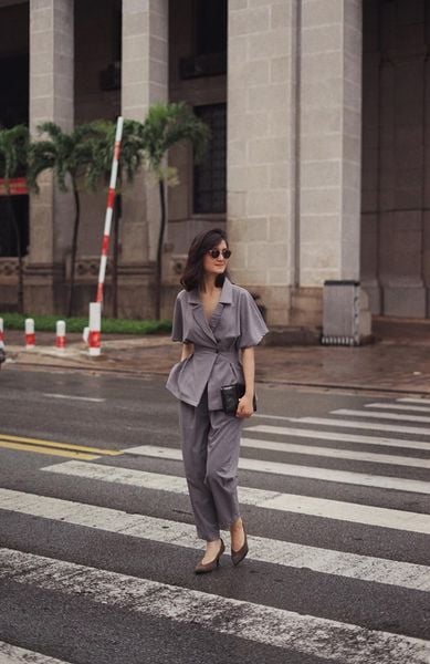  Blazer 2 cúc xếp ly eo A257 A258 