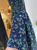  Đầm cổ yếm cột 3 tầng - in hoa D676 