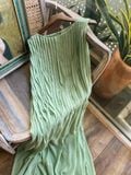  Calista Dress - Đầm xô lụa xếp ly ngực D743 