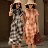  Melissa Dress - Đầm caro cổ lật D214 D215 