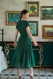  Evergreen Dress - Đầm Kẻ Sọc Đai Lưng PQ69 