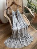  Đầm cổ yếm voan - in bông các màu D698 